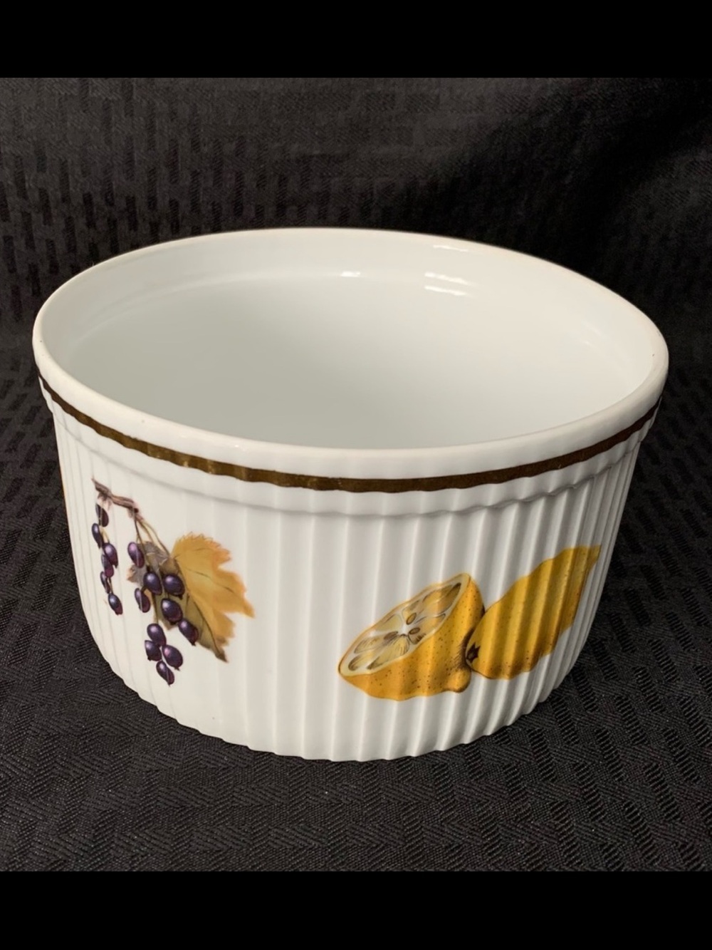 Royal Worcester Flameproof Porcelain “Evesham” Soufflé Bowl